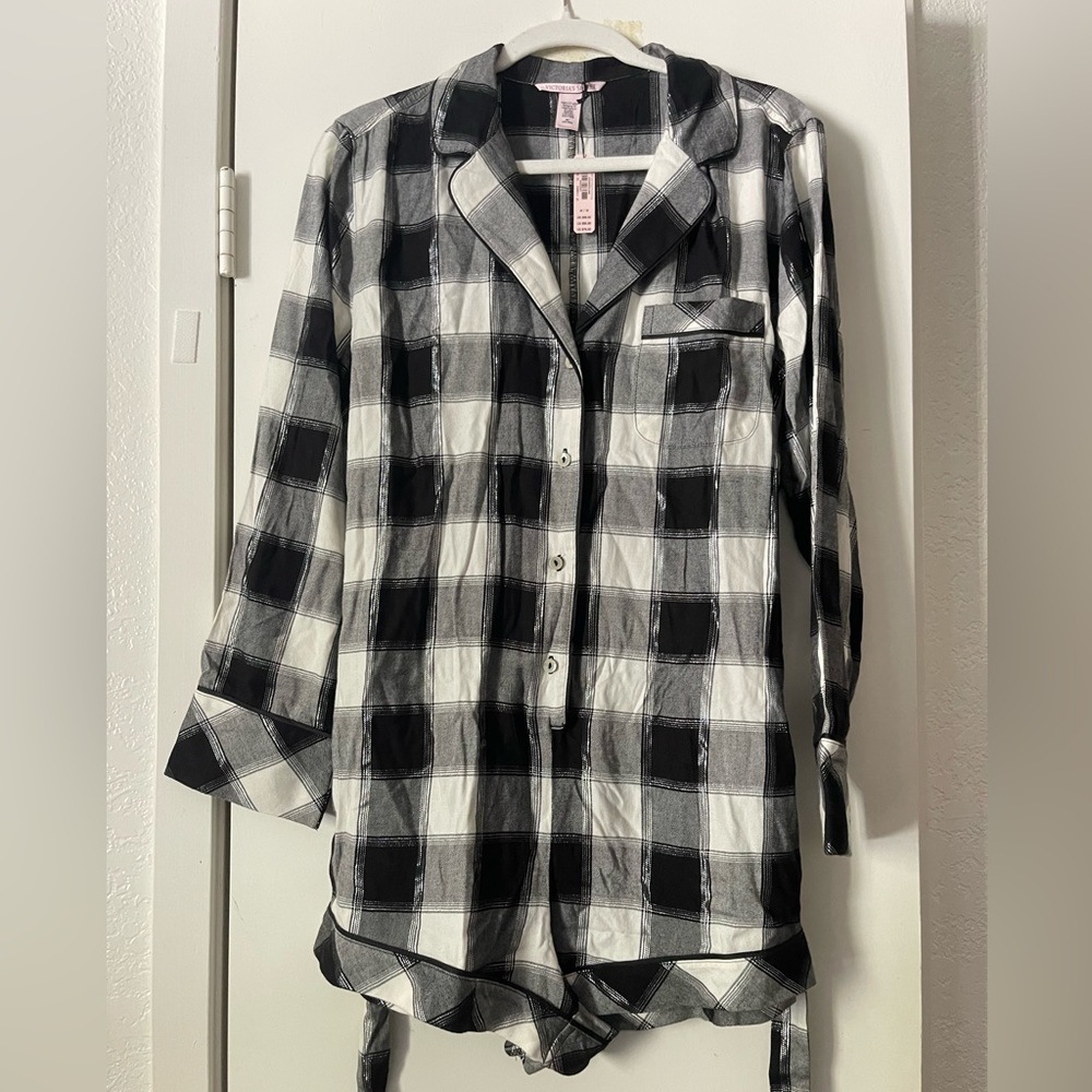Victoria Secret Flannel Tie Romper